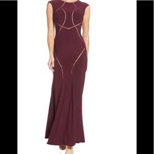 Burgundy and Nude Gown